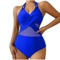 thumbnail image 2 of Womens One Pieces Swimsuits,Summer Casual One Piece Swimsuits for Women Tummy Control,One Piece Swimsuits for Women Plus Size ,Women's V Neck Mesh Swimsuit Sexy Fashion Bikini Bathing Suit, 2 of 8