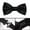 Black,White, variant on Unique Bargains Portable Ruffled Polyester Bowties Bowknot Neck Ornament for Ladies