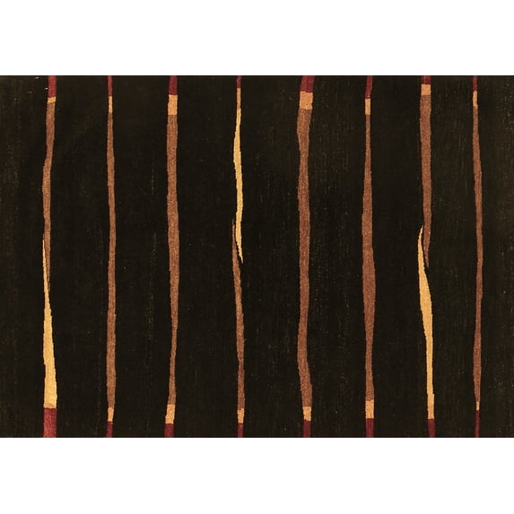 Ahgly Company Indoor Rectangle Abstract Brown Contemporary Area Rugs, 6' x 9'