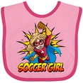 thumbnail image 3 of Inktastic Soccer Girl Superhero Girls Baby Bib, 3 of 4