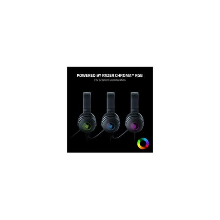Razer - Kraken V3 Wired 7.1 Surround Sound Gaming Headset for PC with Chroma RGB Lighting - Black
