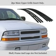 thumbnail image 2 of APS Compatible with Blazer 1998-2005 & S-10 Criss Cross 1998-2004 Main Upper Stainless Steel Black Horizontal Billet Grille Insert C85043J, 2 of 7