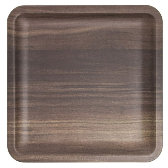 HUBERT® Faux Wood Square Platter with Acacia Finish - 9" L x 9" W