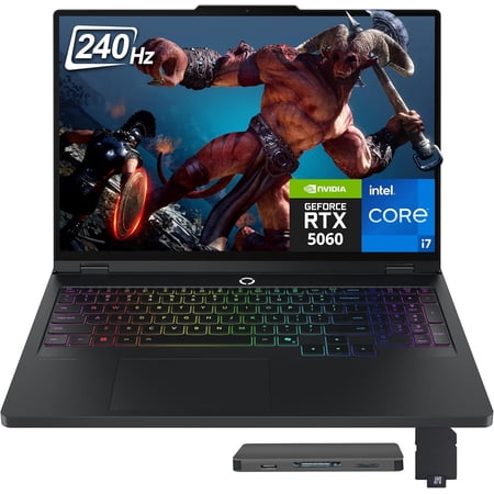 Lenovo Legion Pro 5 16" WQXGA 240Hz Gaming Laptop, Intel i7-14650HX, GeForce RTX 5060, 16GB DDR5, 2TB Storage(1TB SSD+1TB Docking Station Set), 24-Zone RGB Backlit Keyboard, Wi-Fi 7, Win 11, Black