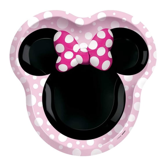 Minnie Mouse Shaped Paper Plates - 9" x 7 5/8" | Multicolor | Pack of 8