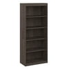 HomeStock African Artistry 30W Standard 5 Shelf Bookcase In Medium Gray Maple