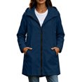 thumbnail image 2 of Nugftut Rain Jackets for Women Hooded Pockets Full ZipWaterproof Windbreaker Lightweight Rain Jackets,L, 2 of 8