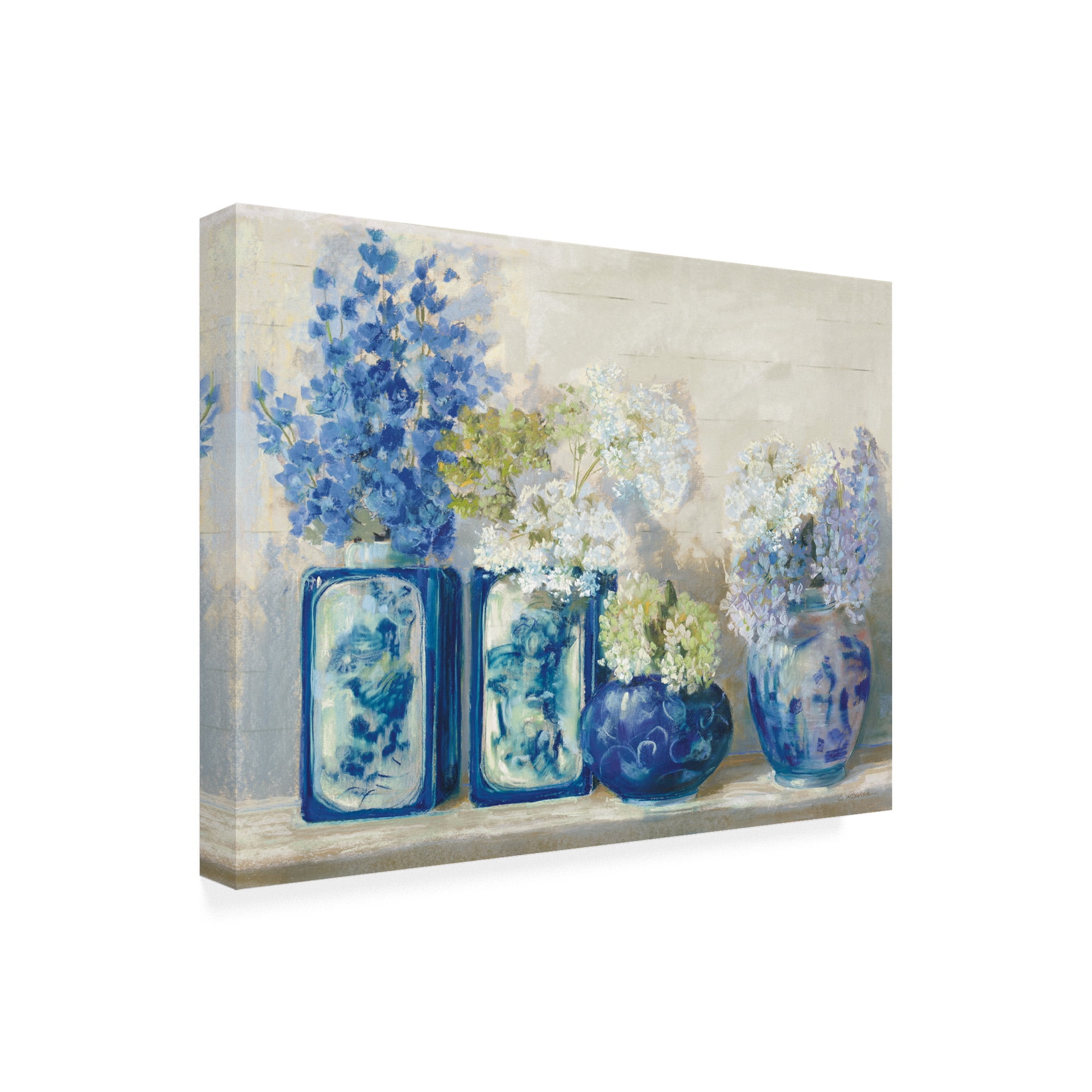 Trademark Fine Art 'Ladys Mantle on Shiplap' Canvas Art by Carol Rowan