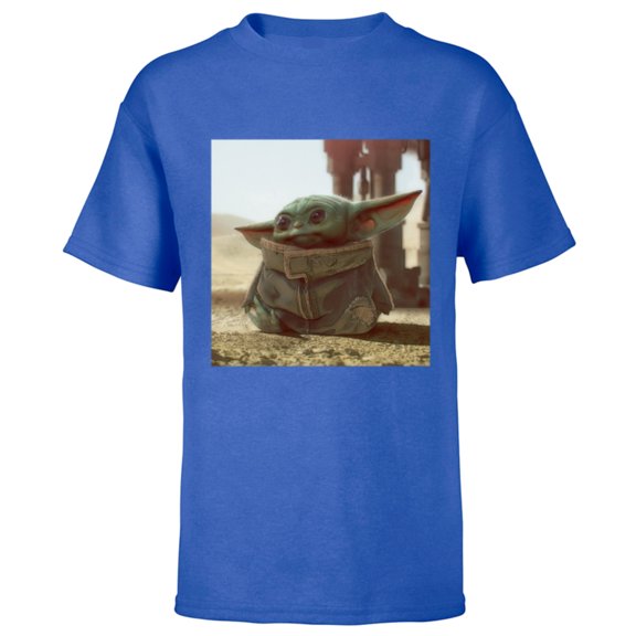 Star Wars The Mandalorian The Child Scene - Short Sleeve T-Shirt for Kids - Customized-Royal