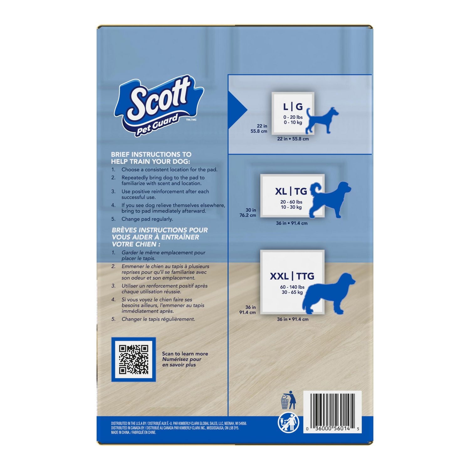 Tapis de propreté pour chiens Scott Pet Guard - Tapis d’entraînement pour grands et très grands chiens - Contrôle absorbant des odeurs jusqu’à 12 heures - Tapis de propreté facilement jetables pour ch