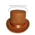 thumbnail image 3 of Roll Brims Tall Top Hat for Adult Bowlers Hat Magicians Hat Halloween Party Hat Cosplay Costume Stage Show Headwear Brown, 3 of 7