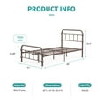 thumbnail image 3 of Mecor Bed Twin Size Platform Metal Frame, with Vintage Headboard and Footboard, Antique Bronze Brown Baking Paint, Premium Steel Slat Support,Twin,Bronze …, 3 of 8