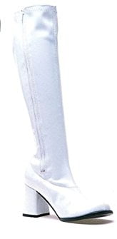 white gogo boots size 10