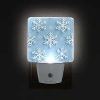 Yayeee LED Night Light for The Home Plug in With Light Sensors 2 Pack, Blue Snowflake