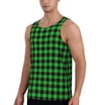 thumbnail image 2 of KLL Buffalo Plaid Green Black Print Men's Muscle Gym Workout Stringer Tank Tops Bodybuilding Fitness T-Shirts Tank Tops Men-4X-Large, 2 of 7