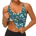 thumbnail image 3 of Picia Floral Sports Bra for Women,Padded Strappy Sports Bras Medium Support Yoga Bra with Removable Cups,Running Yoga Bra-, 3 of 9