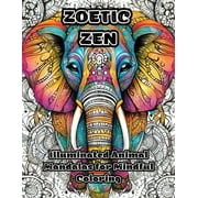 Zoetic Zen: Illuminated Animal Mandalas for Mindful Coloring (Paperback)