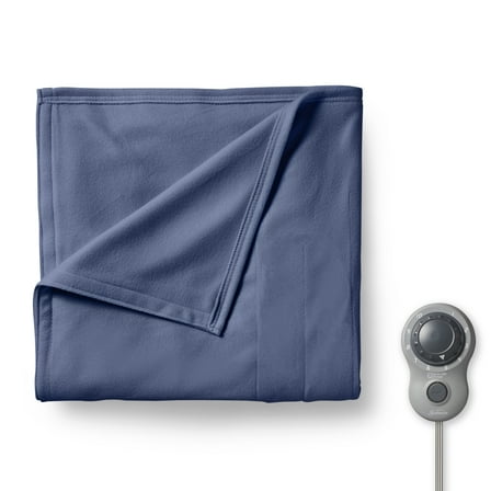 Sunbeam Royal Ultra Admiral Blue Heated Blanket 10 Heat Settings, Full