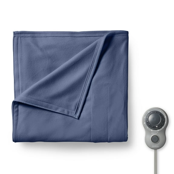 Sunbeam Royal Ultra Admiral Blue Heated Blanket 10 Heat Settings, Full