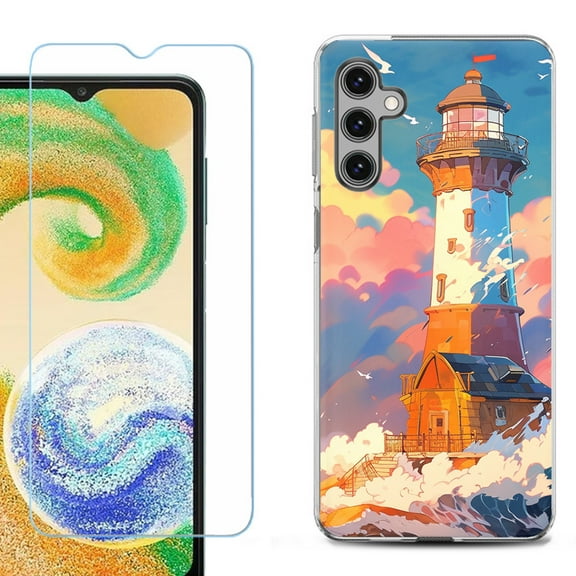 OneToughShield ® for Samsung Galaxy S23 FE Fan Edition, Shockproof Phone Case, with Tempered Glass Screen Protector - Sunset Beacon