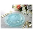 thumbnail image 3 of 150pcs set (25 Guests)-Wedding Plastic Plates & cutlery -Disposable heavyweight Dinnerware 10'', 7'' + Silverware w/double fork (Coastal Clear Blue & ), 3 of 6