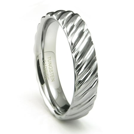 Andrea Jewelers Tungsten Carbide Rope Design Wedding Band Ring Sz 10.0
