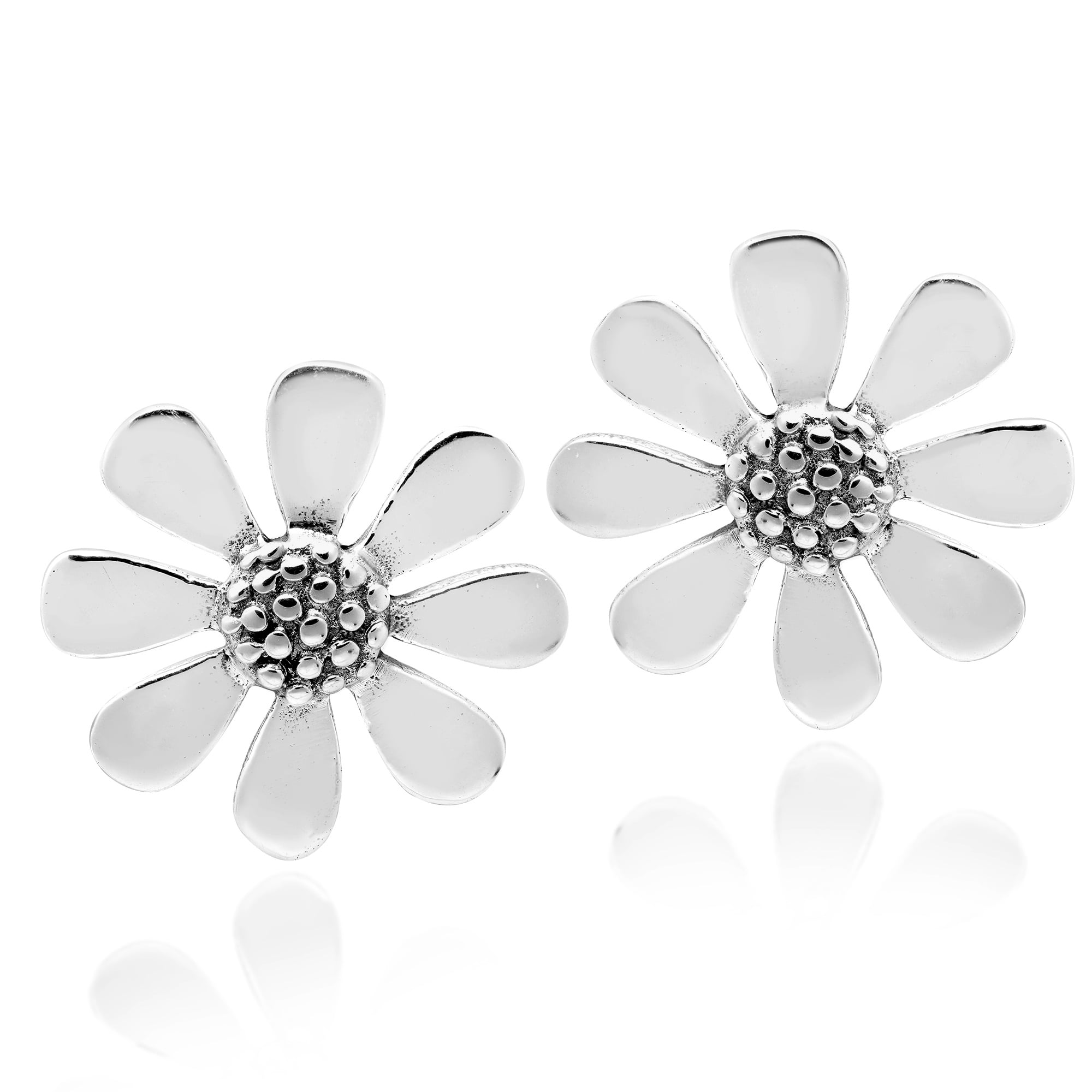 Intricately Detailed Daisy Flower Sterling Silver Stud Earrings Sterling Silver Stud Earring