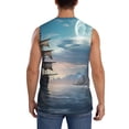 thumbnail image 4 of Pofeuu Moonlit Sea Sailboat Print Men's Muscle T-Shirt, Sleeveless, Muscle Tank, Classic Muscle Tee Top For Men Casual Sleeveless Muscle T-Shirt Trendy Clothes-X-Large, 4 of 7