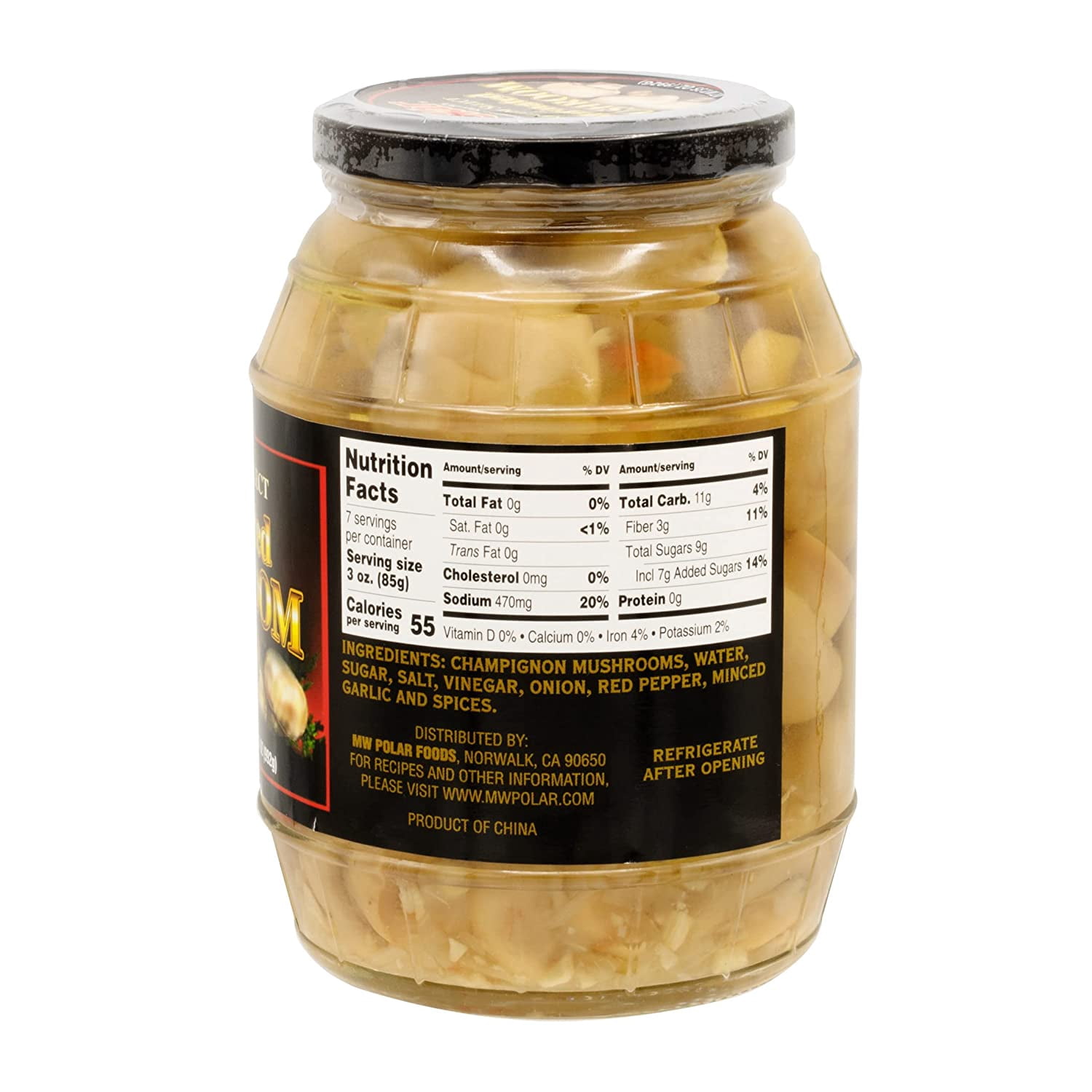 MW Polar Whole Marinated Mushrooms 35 oz Glass Jar (Pack of 2)