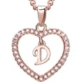 thumbnail image 2 of Maoww 26 Letters D Heart Shape Pendant Necklace Rhinestone Rose Golden Clavicular Chain Jewelry Couple Gift, 2 of 9