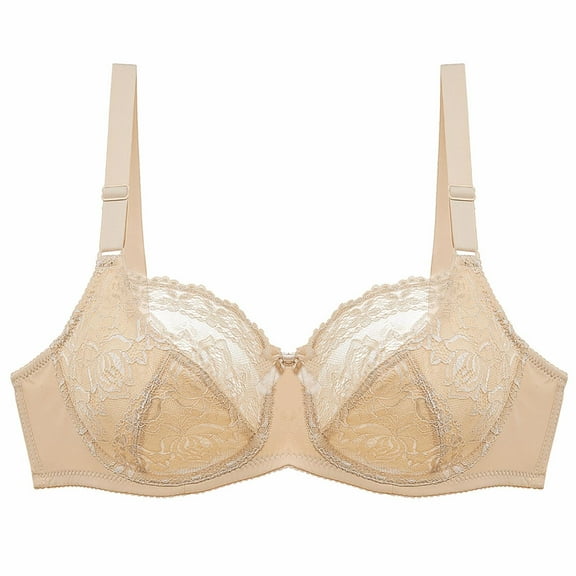 Zpanxa Bras for Women no Underwire Plus Size Papper Bras Push up High Support Lace Bras Beige A 3XL