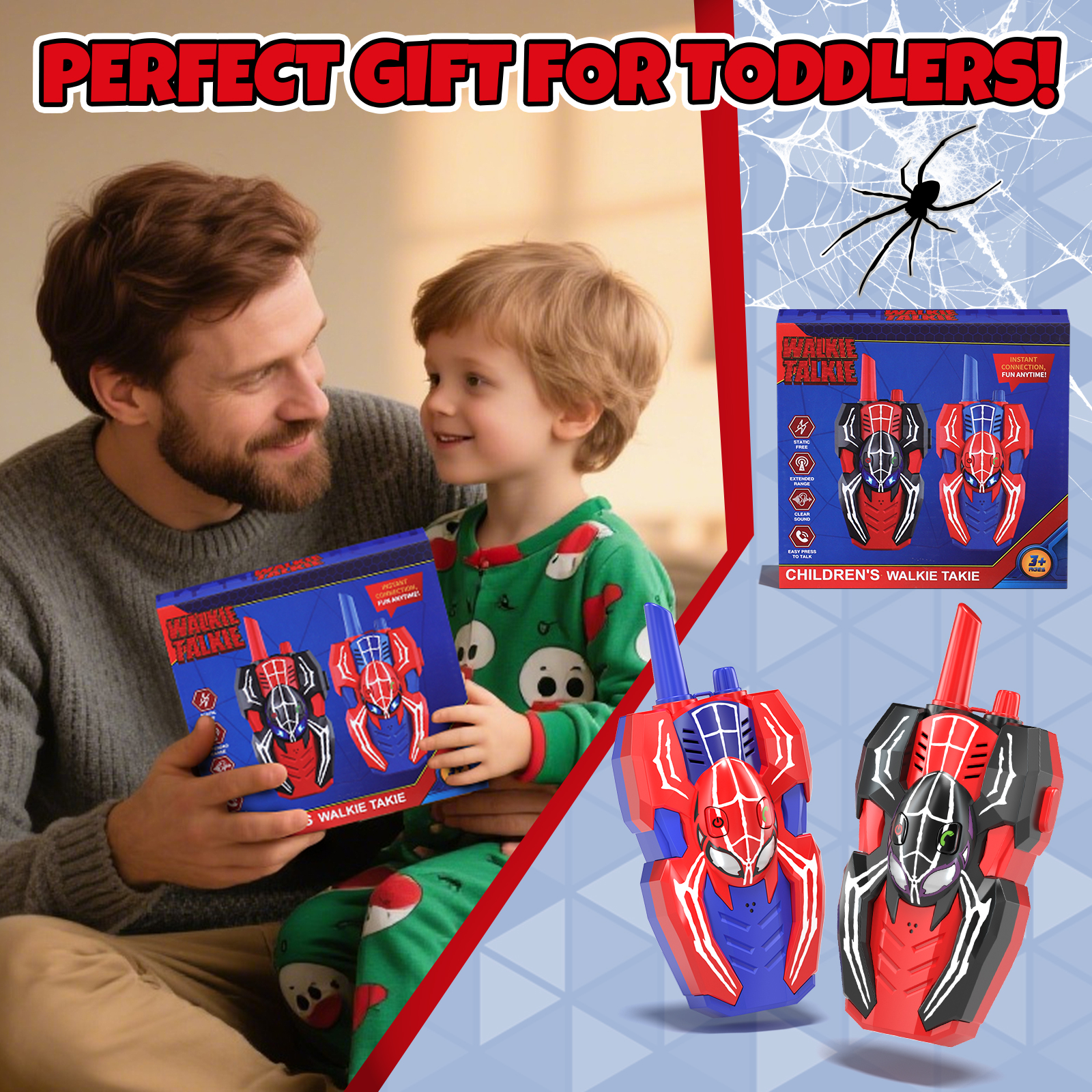 KWANITHINK Spider Kids Walkie Talkies 2-Pack photo 8