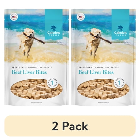 (2 pack) Caledon Farms Beef Liver Topper for Dogs, 5.3 oz Bag