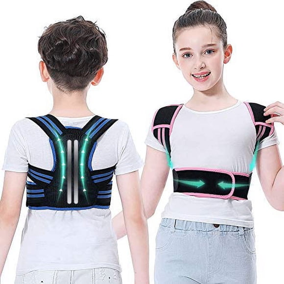 Corrector de postura profesional Lexniush para niños. Soporte de espalda ajustable para adolescentes, niños y niñas. Soporte para la columna vertebral debajo de la ropa para mejorar la postura encorva