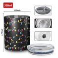 thumbnail image 4 of 12oz Coffee Tumblers Multicolor Christmas Light Pattern Stainless Steel Vacuum Insulated Travel Tumbler Coffee Cups Mug with Lid and Straw with Cleaning Brush for Cold & Hot Drinks, 4 of 5