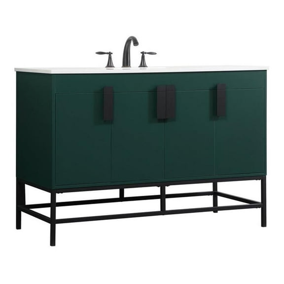 48 inch single bathroom vanity in green