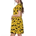 thumbnail image 2 of Balery Dinosaur Vestidos sueltos de manga corta para mujer, vestidos de verano 2025, vestidos casuales de corte A con vuelo., 2 of 6