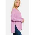 thumbnail image 3 of Zenana V-Neck Side Slit High-Low Sweater - Rosa Apparel, 3 of 3