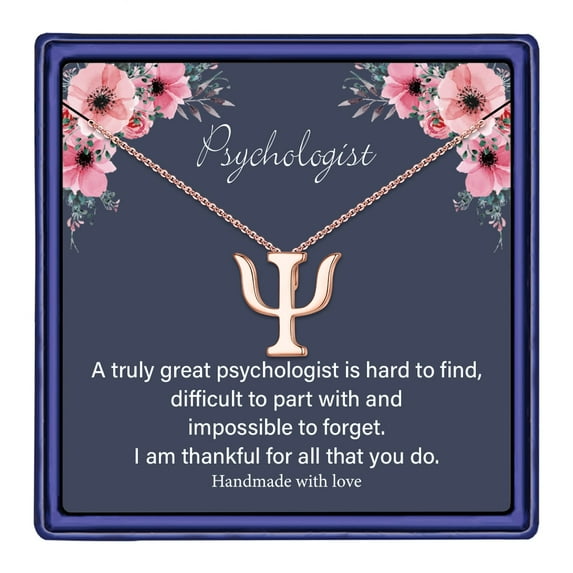 SMILEST Psychology Gifts Psi Symbol Necklace Dainty Psi Necklace Caduceus Angel Wings Pendant Necklace Best Gifts for Psychologist