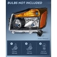 thumbnail image 6 of Nilight Headlight Assembly Compatible with 2004 - 2015 Nissan Titan 2004-2007 Armada Headlamps Replacement Black Housing Amber Reflector, 6 of 7