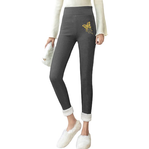 Gibobby Pantalones mujer invierno Pantalones térmicos de invierno para mujer, capris térmicos, pantalones de entrenamiento(Gris,CH)