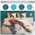 thumbnail image 5 of 3 Pcs Soft Bedding Set, Includes 1 Duvet Cover with Zipper And 2 Pillow,Shams Red Bird Northern Cardinal Full(79"×90"), 5 of 8