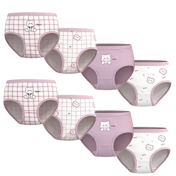 ASTRAKIDS Toddler Girls Brief Underwear, Cotton Triangular Panties, 8 Pack, Sizes 4T-10T