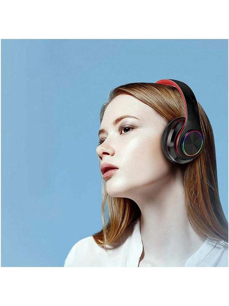 Wireless Gaming Headset With Microphone Bluetooth 5.2, Foldable Over Ear Headphones With Dual Wired/Wireless Mode, Long Battery Life, Lightweight Comfortable Design For PC Laptop Phone Travel Sports