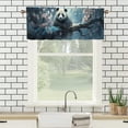 thumbnail image 3 of Watercolor Panda Curtain Valances Cute Cartoon Animal Forest Tree Flowers Thermal Insulated Room Darkening Curtain for Dinning Room 54 by 18 in, 1 Panel, 3 of 6