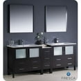 thumbnail image 4 of Fresca Torino 84" Light Oak Modern Double Sink Bathroom Vanity with Side Cabinet and Integrated Sinks, 4 of 5