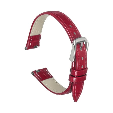 Uxcell Quick Release Leather Watch Band 14mm Embossed Pattern Leather Watch Strap Replacement for Men Women, Red