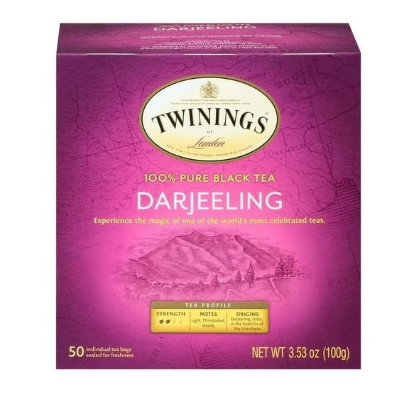 Twinings of London Darjeeling Tea Bags, 50 count box