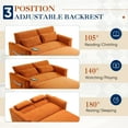 thumbnail image 4 of Lunale Convertible Sofa Bed with USB, 55" Loveseat Sleeper for Living Room, Apt, Orange Velvet, 4 of 10