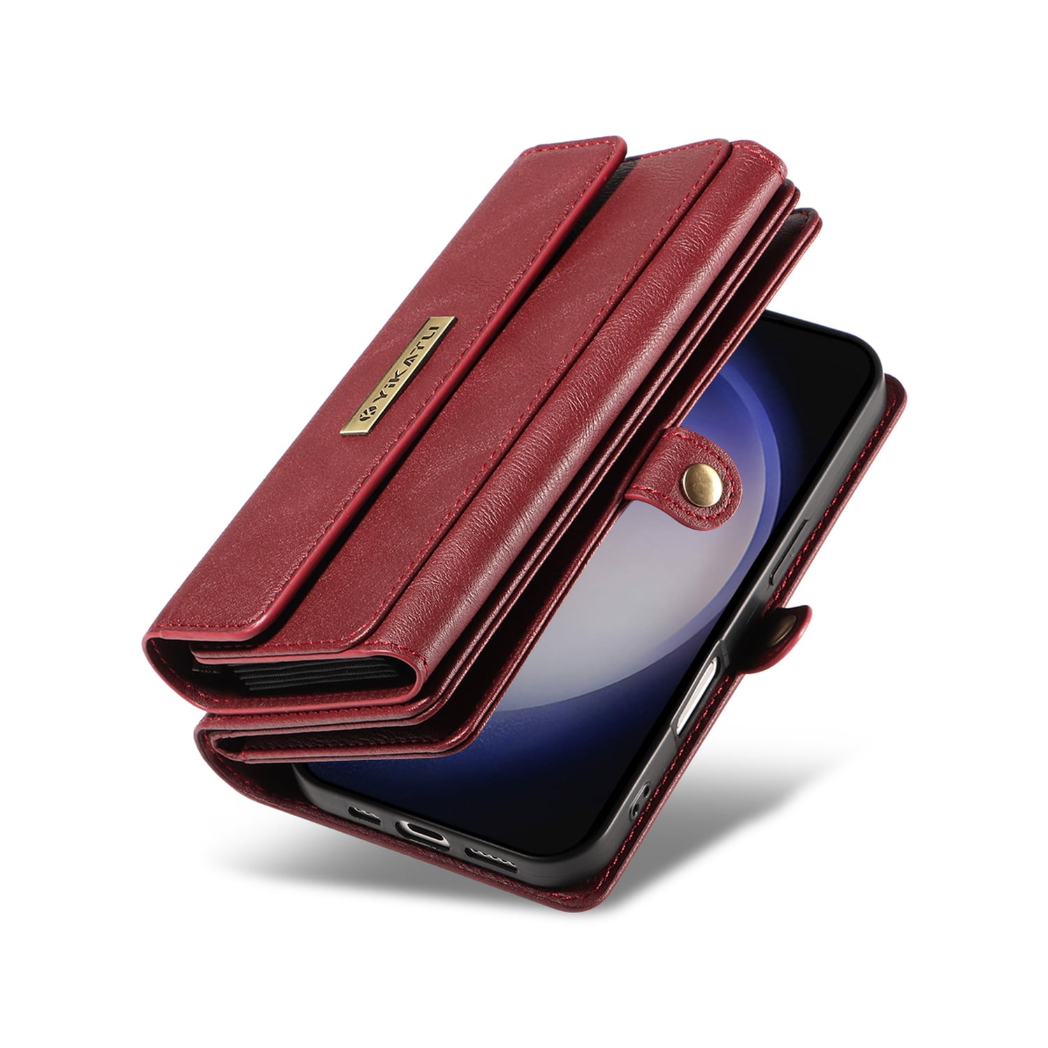 Dteck for Samsung Galaxy A16 5G Case Wallet with RFID Blocking Card Holder for WomenMen, PU Leather Magnetic Snap Flip Zipper Strap Crossbody Wallet Phone Cover 6.7",Red